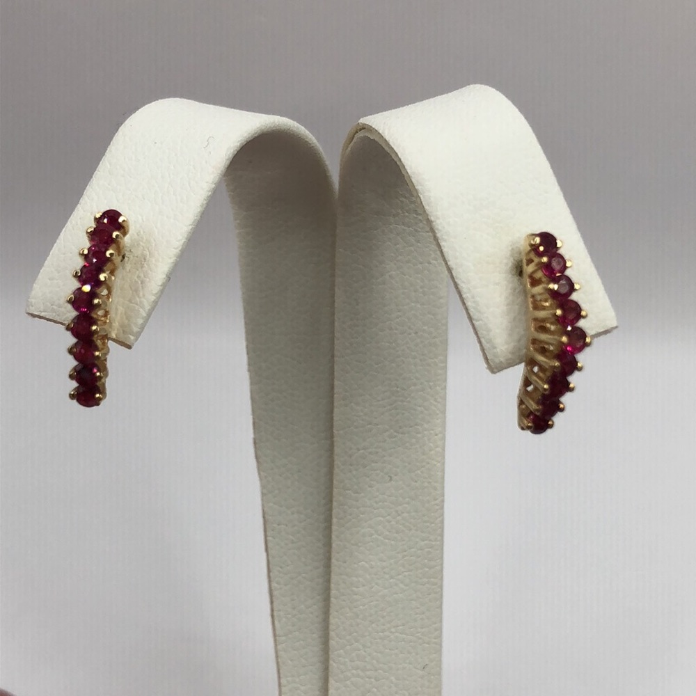 14KT Gold Ruby Earrings (Watch Video)